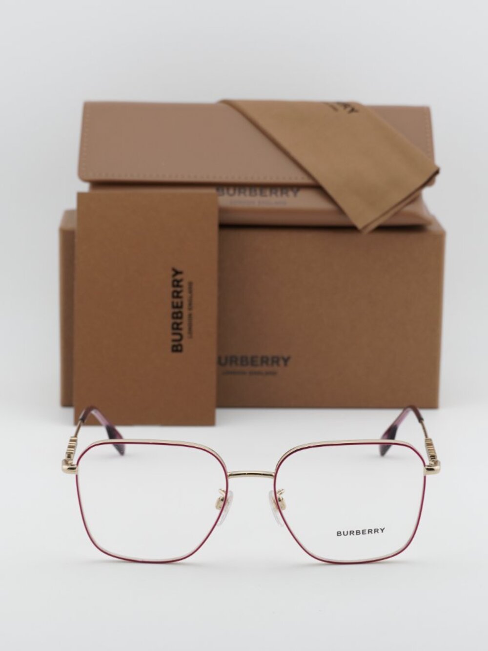 Burberry BE1382D 1357 Square Eyeglasses 55mm - Gold / Purple - Picture 5 of 10